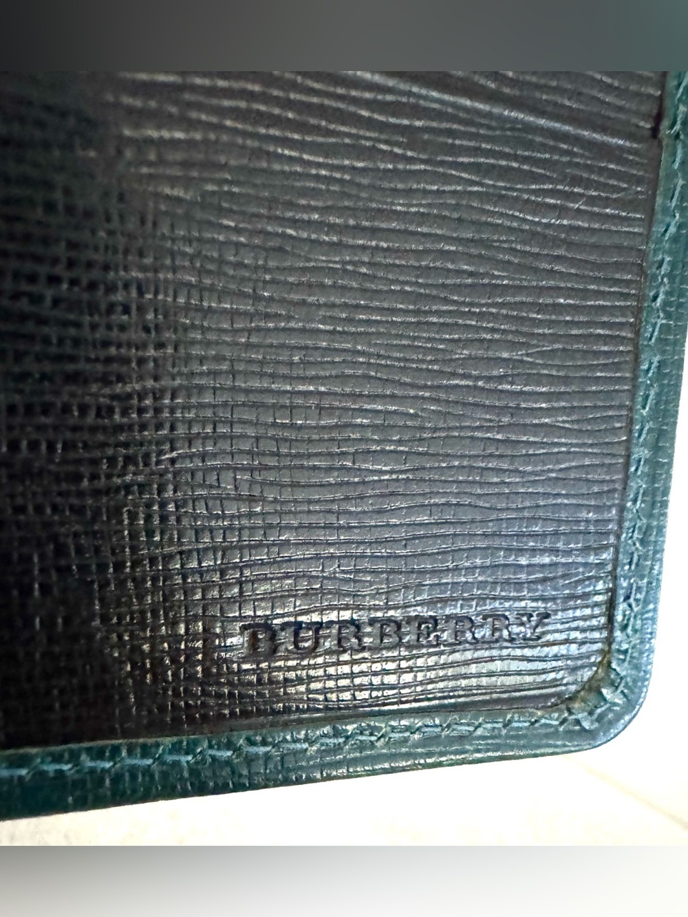 BURBERRY Vintage Dark Green Leather Bifold Wallet Made in Italy EUC - Picture 9 of 9